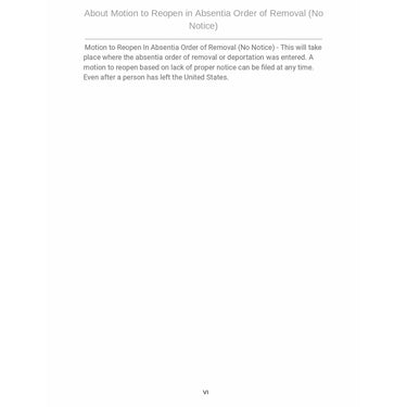 Motion to Reopen In Absentia Order of Removal (No Notice) - Rocket Immigration Petitions
